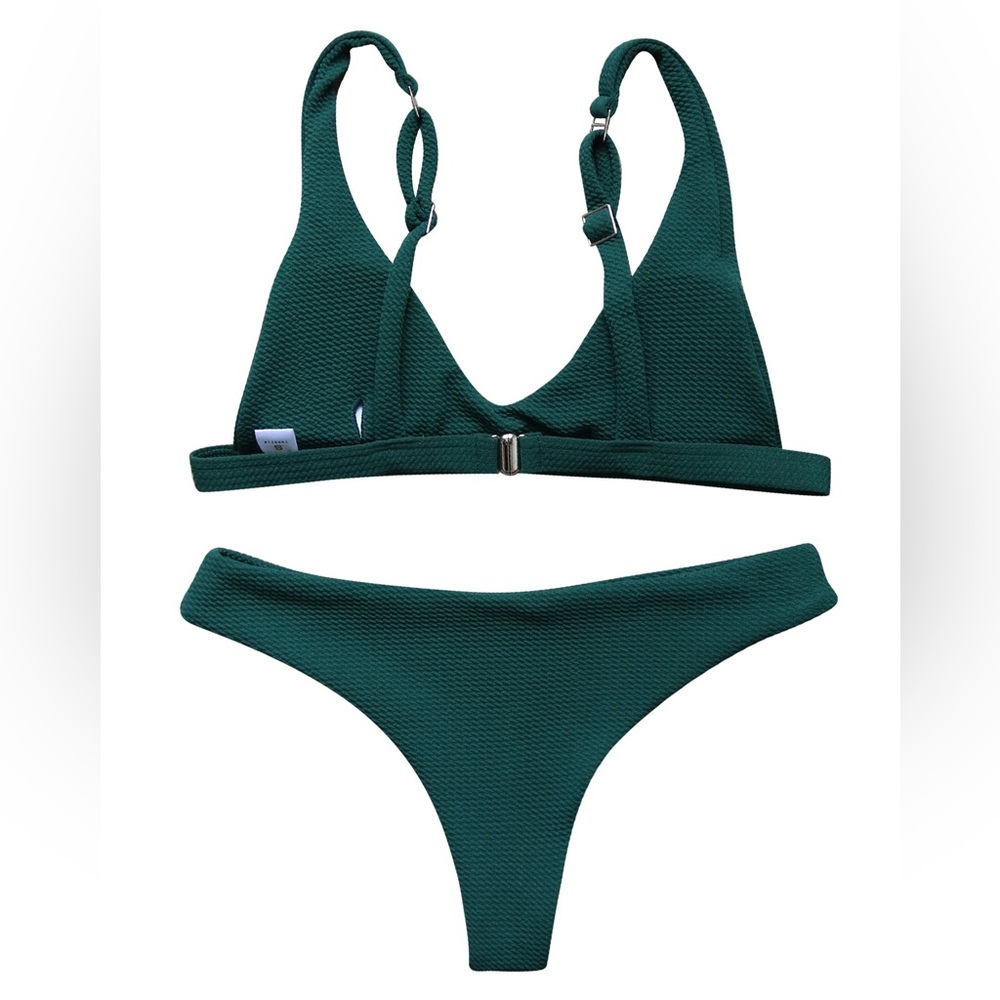 NWT - Emerald Green 2-Piece Padded Bikini Brazilian Bottom (Size: 6-8) - Picture 2 of 13